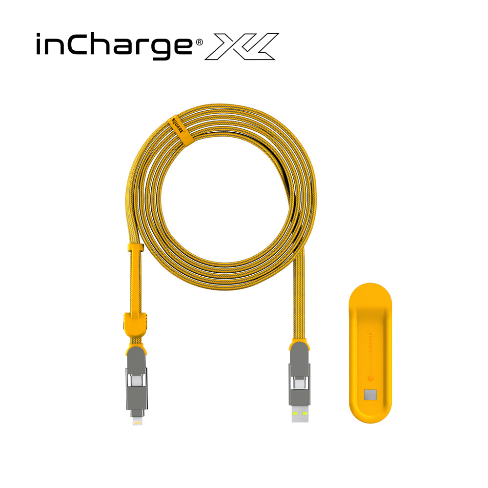 【300cm 充電不求人】inCharge XL 六合一 100W PD快充傳輸線（沙漠黃）
